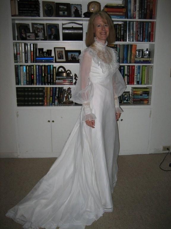 Judy in her wedding dress